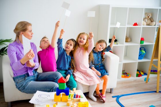 Teacher in kindergarten